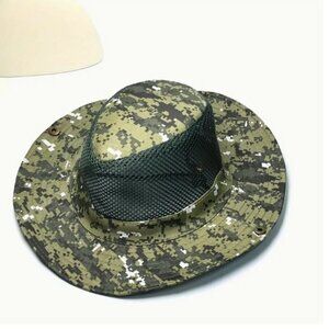 Camouflage Green Vented Shade Hat Large Brim